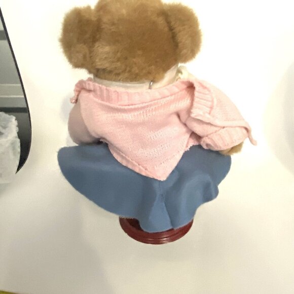 Tenderheart Teddy Bear Couple In 50s Style Leather Jacket Denim & Poodle Skirt - Picture 11 of 12